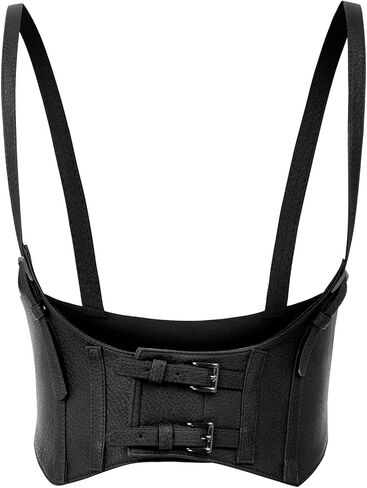 KANCY KOLE Women Fashion Faux Leather Waist Belt Steampunk Underbust Corset in Kuwait