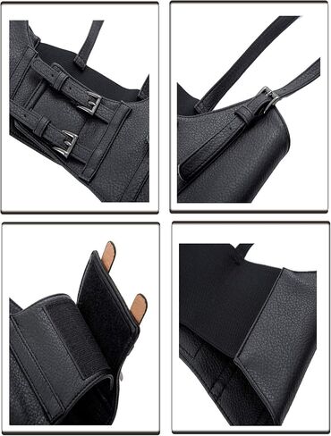 KANCY KOLE Women Fashion Faux Leather Waist Belt Steampunk Underbust Corset in Kuwait