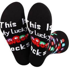 CMNIM Funny Bingo Socks Bingo Lover Gifts This Is My Lucky Bingo Socks for Women Men Bingo Players Gifts Bingo Merchandise