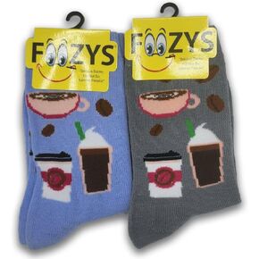 Foozys Women's Iced & Hot Coffee Novelty Socks 2 Pairs Included in 2 Colors