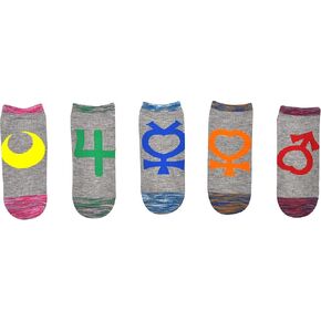 Sailor Moon Space Dye Socks Cosplay (5 Pair) - (Women) Sailor Moon Costume Gifts Lowcut Socks - Fits Shoe Size: 4-10 (Ladies)