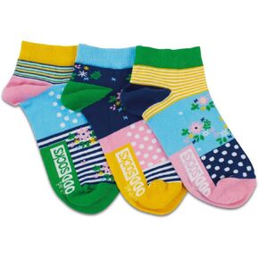 -3 Oddsocks Liners For Women - L7 (Flowers, Stripes & Dots) US6.5-10.5