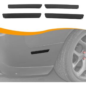 Hoolcar Blackout Side Marker Lights Front Rear Sidemarker Cover Trim Fit for Dodge Challenger 2015-2024, Smoked Black, 4PCs