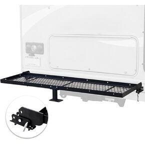 Young RV Storage Rack Bumper Mounted with Mounting Kits for Bikes and Luggage, 200 Lbs. Capacity