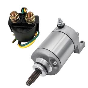 Starter Motor and Starter Relay Solenoid Fit for Honda TRX400EX TRX 400EX FOURTRAX 1999-2004 Replaces 31200-HN1-000 18608 410-54037 410-54037 410-54037 HA-115N
