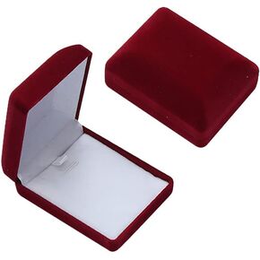 BWESOO 2 Pcs Red Velvet Necklace Boxes Pendant Gift Cases Necklace Storage Cases Pendant Display Boxes Jewelry Gift Boxes and Organizers for Women