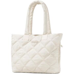 Tote Bag for Women, Quilted Tote Bag with Zipper, Puffer Tote Work Bag, Handbags Large Purse for Casual Work