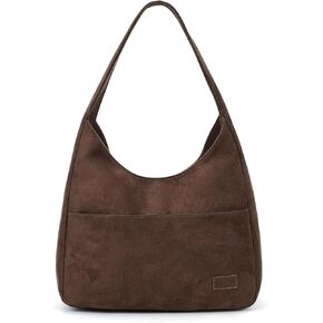 Suede Tote Bag for Women Brown Suede Bag 2024 Fall Suede Purse Slouchy Hobo Bag Work Tote Bag
