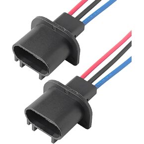 2PCS 9008 H13 Car Headlight Connector, Female Socket Adapter with Extension Wire, Plug Wiring Harness for H13LL Headlights/Fog Lights Lamps Bulbs Conversion(Female Socket)
