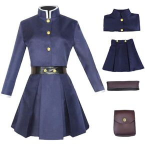 Anime Nobara Kugisaki Cosplay Zenin Maki Uniform Halloween Women Skirts Full Set Waist Bag Coat Skirt Costume