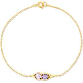 EVE'S ADDICTION Gold Peas in a Pod Bracelet - Custom Two Stone Pea in a Pod Bracelet - Maternity Bracelet - Gift for New Mom - Push Present - Gifts for Mom