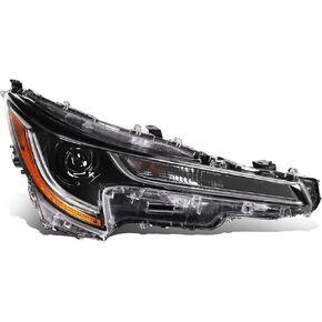 ‎DNA MOTORING OEM-HL-0152-R Right Side Headlight Compatible with 20-23 Toyota Corolla Sedan,Fits Base/L/LE Models,Black Housing Clear Lens Amber Reflector