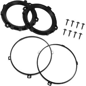 ACROPIX 1 Set 7 Inch Round Headlight Mounting Retaining Bracket Ring with Headlight Metal Ring for Jeep TJ Wrangler 1997-2006 Car Parts