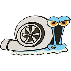 Cute Funny Snail Turbo Car Sticker, 4x3 Inches, Door, Bumper, Window, Trunk Decal Accessories for Cars, Trucks, and SUVs
