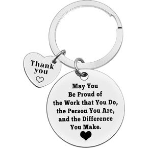 Xiahuyu Thank You Gifts Employee Appreciation Keychain Make a Difference Keychain Thank You Gifts for Coworker Staff Nurse Teacher Appreciation Gifts for Social Worker Volunteer Mentor Coach