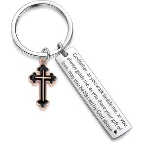 ZNOSVEI Godfather Keychain Godfather To Be Jewelry Christian Jewelry Cross Decor Keychain