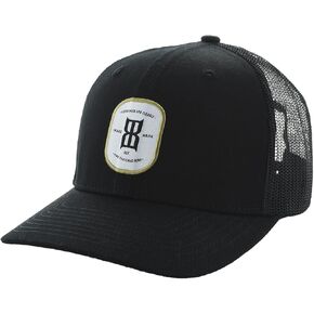 BEX® LESTER MESH BACK STRUCTURED CAP - BLACK. 6 PANEL CURVED BILL.