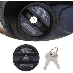 Miytsya 1 PC Car Fuel Cap with Lock, ABS Anti-theft Anti-rust Lock Fuel Cap Replacement 77300-47020 10504, Seal Protector Fuel Cap Lock, Compatible with Tundra Chevrolet External Accessories (Black)