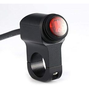 Handlebar Toggle Switch, 12V 16A Motorcycle Motorbike Waterproof Handlebar Headlight Fog Spot Light On Off Switch (Black)