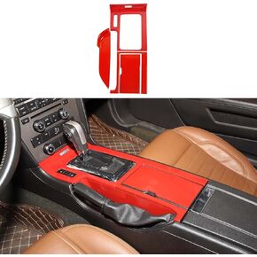 Jimen Compatible with Ford Mustang 2010-2014, 4PCS Gear Shift Panel Cup Holder Trim Cover (Carbon Fiber)