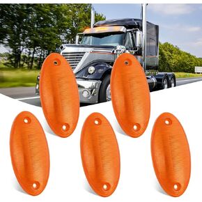 Nilight Cab Roof Marker Light 5 PCS 4 LED Amber Top Clearance Indicator Light Waterproof Surface Mount Running Light for Heavy Duty Trucks Trailer RV Camper Tractor