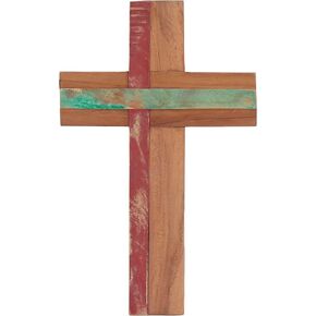 Deco 79 Black Wood Natural Cross Sculpture, 18 x 10 x 4 Inches