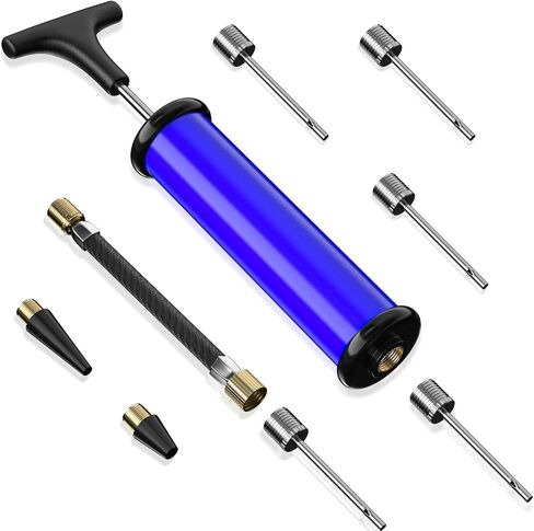 Motorenbau Ball Pump,Sports Ball Pump with 5 Needles, Nozzle,Extension Hose,Carry Bag,Push & Pull Inflator System,Perfect for Volleyball,Basketball,Football,Soccer,Swim Inflatables,Water Polo,Black in Saudi Arabia