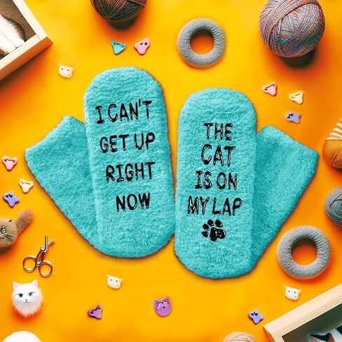 HAPPYPOP Funny Gifts for Mom Women Her Wife Girlfriend, Dog Mom Gifts for Women Cat Mom Gifts Birthday Gifts, Fuzzy Women Dog Cat Socks in Saudi Arabia