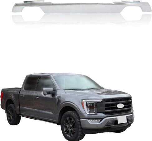 Chrome Front Bumper Skid Plate Lower Valance Molding Trim Replacement for F150 2021-2023 ML34-17F771-ACW in Saudi Arabia