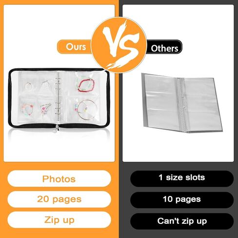 Jewelry Storage Book Set, Transparent Jewelry Organizer Book Earring Organizer Case Jewelry Organizer Travel for Earring, Necklace, Ring, With pvc Jewelry Pouches Zipper Bags in Kuwait