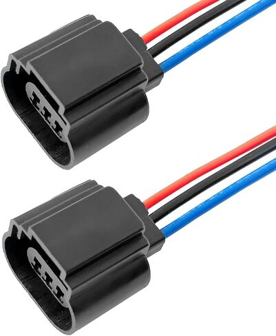 2PCS 9008 H13 Car Headlight Connector, Female Socket Adapter with Extension Wire, Plug Wiring Harness for H13LL Headlights/Fog Lights Lamps Bulbs Conversion(Female Socket) in Kuwait