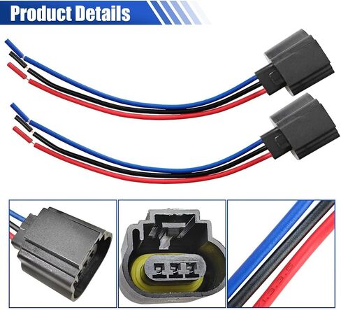 2PCS 9008 H13 Car Headlight Connector, Female Socket Adapter with Extension Wire, Plug Wiring Harness for H13LL Headlights/Fog Lights Lamps Bulbs Conversion(Female Socket) in Kuwait