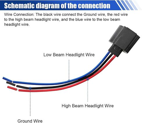 2PCS 9008 H13 Car Headlight Connector, Female Socket Adapter with Extension Wire, Plug Wiring Harness for H13LL Headlights/Fog Lights Lamps Bulbs Conversion(Female Socket) in Kuwait