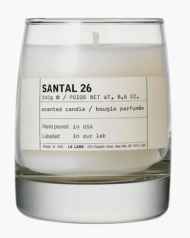 LE LABO Santal 26 Scented Candle 245 Grams 8.6 Ounce Glass jar Boxed Made in USA, Cream in Saudi Arabia