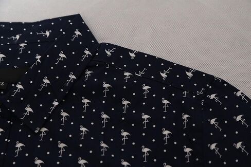 Men's Casual Short Sleeve Printing Pattern Button Down Shirt in Saudi Arabia