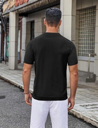 COOFANDY Mens Knit Button Down Shirt Short Sleeve Summer Casual Shirts Vintage Beach Vacation Shirts in Kuwait