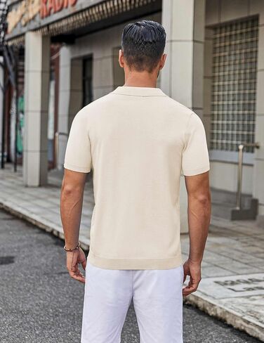 COOFANDY Mens Knit Button Down Shirt Short Sleeve Summer Casual Shirts Vintage Beach Vacation Shirts in Saudi Arabia