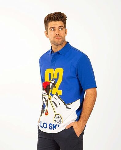 POLO RALPH LAUREN Men's Classic-Fit Graphic Mesh Polo Shirt (Polo Ski, 2XL) in Saudi Arabia