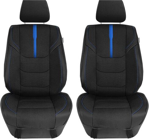 FH Group Front Set Oxford Car Seat Covers for Low Back Car Seats with Removable Headrest, Universal Fit, Airbag Compatible Seat Cover for SUV, Sedan, Van, Blue in Saudi Arabia