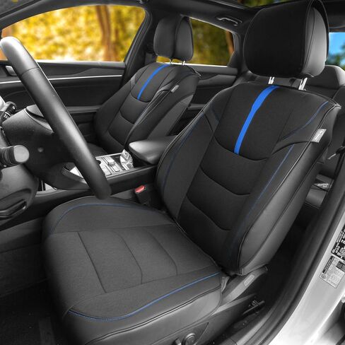 FH Group Front Set Oxford Car Seat Covers for Low Back Car Seats with Removable Headrest, Universal Fit, Airbag Compatible Seat Cover for SUV, Sedan, Van, Blue in Saudi Arabia