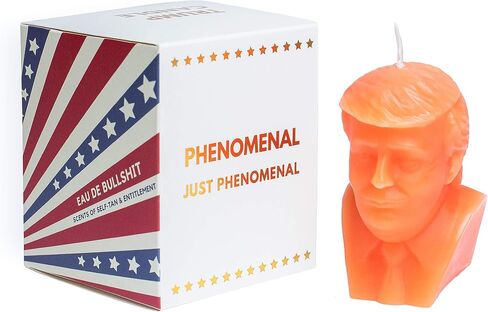 Donald Trump Candle - Orange Scented Candle - Net Weight: Huge - Funny Gag Joke Gift - Gold Embossed Gift Box in Saudi Arabia