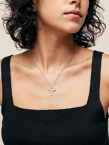 CYW Moissanite Skull Cross/Spider/Raven Necklace for Men Women, Intriguing Design, Really Authentic Solid 925 Sterling Silver with Rhodium Finish, 16"/18"/20" Adjustable, Halloween Jewelry in Saudi Arabia