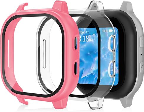2 Pack Protective Case Compatible with Gabb Watch 3 Screen Protector, Hard PC Bumper Cover Built-in Tempered Glass Compatible for Gabb Kids Watch 3 Accessories（NOT Compatible for Gabb Watch 2/1） in Saudi Arabia