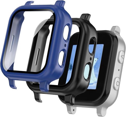 2 Pack Protective Case Compatible with Gabb Watch 3 Screen Protector, Hard PC Bumper Cover Built-in Tempered Glass Compatible for Gabb Kids Watch 3 Accessories（NOT Compatible for Gabb Watch 2/1） in Saudi Arabia