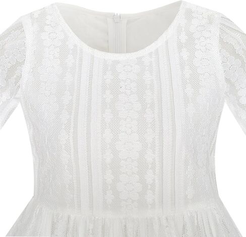 Sunny Fashion Flower Girls Dress Off White Lace Wedding Pageant Party Size 5-10 in Kuwait