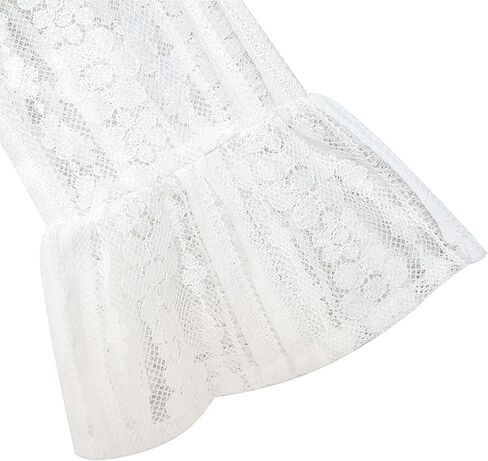 فستان مشمس للفتيات على شكل زهرة من الدانتيل الأبيض لحفلات الزفاف مقاس 5-10 in Kuwait