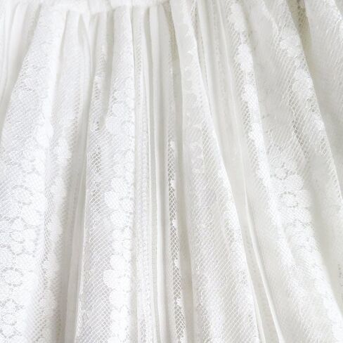 فستان مشمس للفتيات على شكل زهرة من الدانتيل الأبيض لحفلات الزفاف مقاس 5-10 in Kuwait