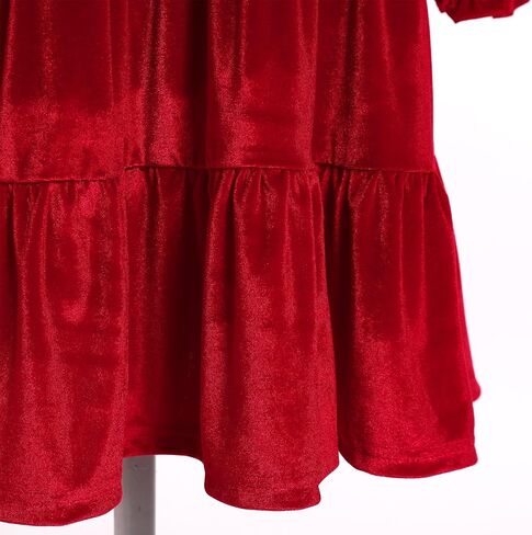 IBTOM CASTLE Toddlers Girls Velvet Xmax Dress Long Puff Sleeve Party Dress Vintage Midi Dress Ruffle Dress Pageant Gown in Saudi Arabia
