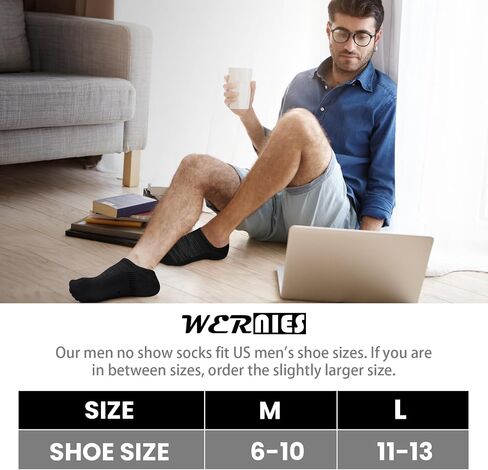 wernies No Show Socks Men 10 Pairs Ankle Low Cut Casual Socks with Non Slip Invisible Socks in Saudi Arabia