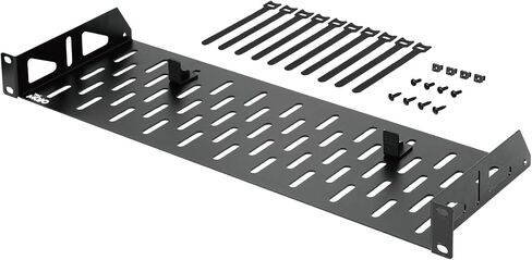 1U Rack Shelf,19 inch Rack Shelf 14 inch Depth,Rack Mount Shelf with Anti-Slip Stops,Server Rack Shelf and Network Shelf for 19 in Equipments, 110lbs Capacity of Vented 1U Shelf,Black,No Lip in Saudi Arabia